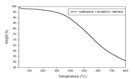 TGA 곡선 (Napthalene + Dimethoxy methane)