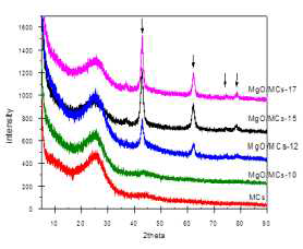 X-ray diffraction patterns of the samples studied