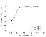 고분자가 배위된 Au/C의 CO 패러데이 효율