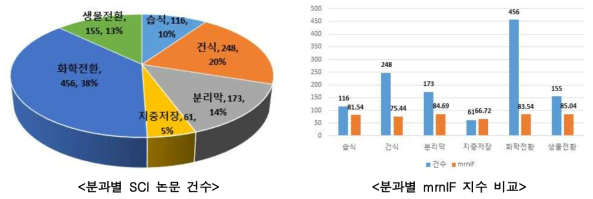 분과별 논문 성과 비교