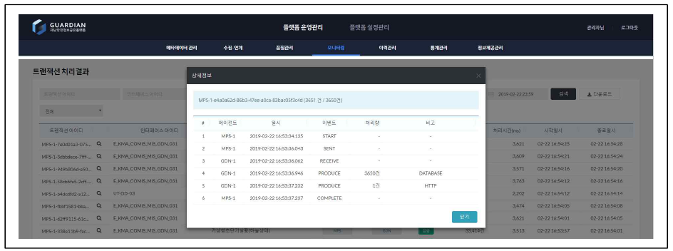 트랜잭션 상세정보 조회