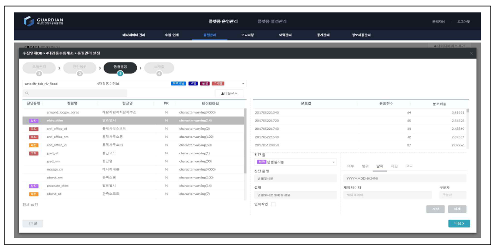 품질관리 설정 - 품질설정