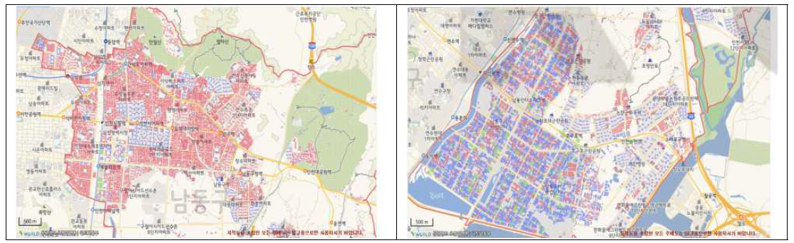 인천 남동구 주거지역/산업단지 지진 피해예측 시뮬레이션 결과