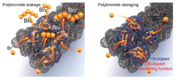 고성능 전극의 polybromide 저장 원리