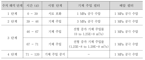 1차원 기체 주입 시험 모사를 위한 수치 해석 단계