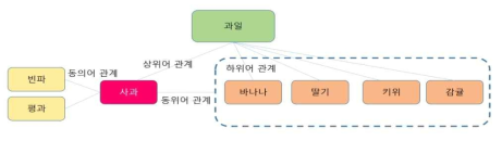 UWordMap의 ‘사과’에 대한 단어관계