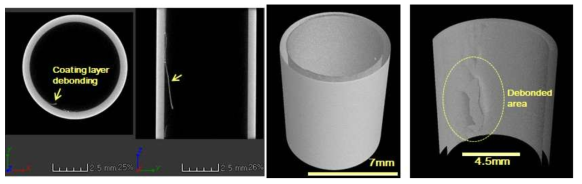#4 조건으로 코팅한 내면코팅 피복관의 조직 검사