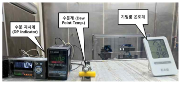 드라이 목업 내 수분/온도 측정 예시