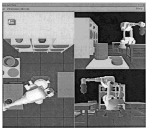 Graphical-user interface for tele-robot control in simulated nuclear materials handling