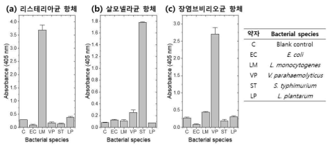 개발된 항체의 binding specificity