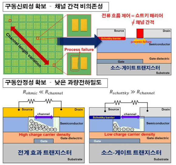 유기 전계 효과 트랜지스터 vs 유기 소스-게이트 트랜지스터의 차이