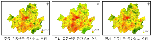 서울시 그리드 유동인구 공간분포 추정결과