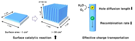 2차원 박막 광전극 대비 1차원 나노구조 광전극의 장점