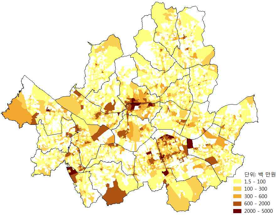 Spatial Distribution of Retail Sales in Seoul