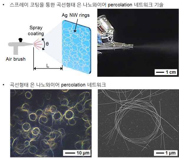 곡선 형태 은 나노와이어 percolation 네트워크