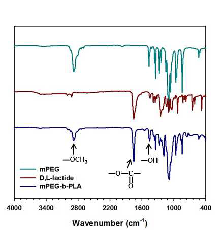 mPEG-b-PLA 의 FT-IR 분석