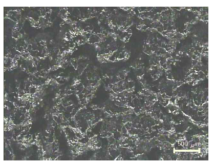 Microstructure images of the surface of the porous media avg. pore size of 0.2mm