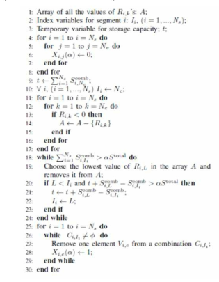 Xi,j(α) 를 구하는 알고리즘 