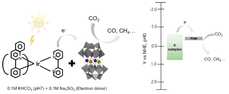 Ir complex와 POM 사이의 광전기화학적 이산화탄소 환원 과정 스킴과 에너지 레벨