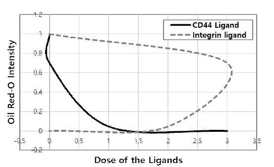 세포-기질 간 상호작용에 관여하는 ligand 종류에 따른 지방분화능의 영향 분석