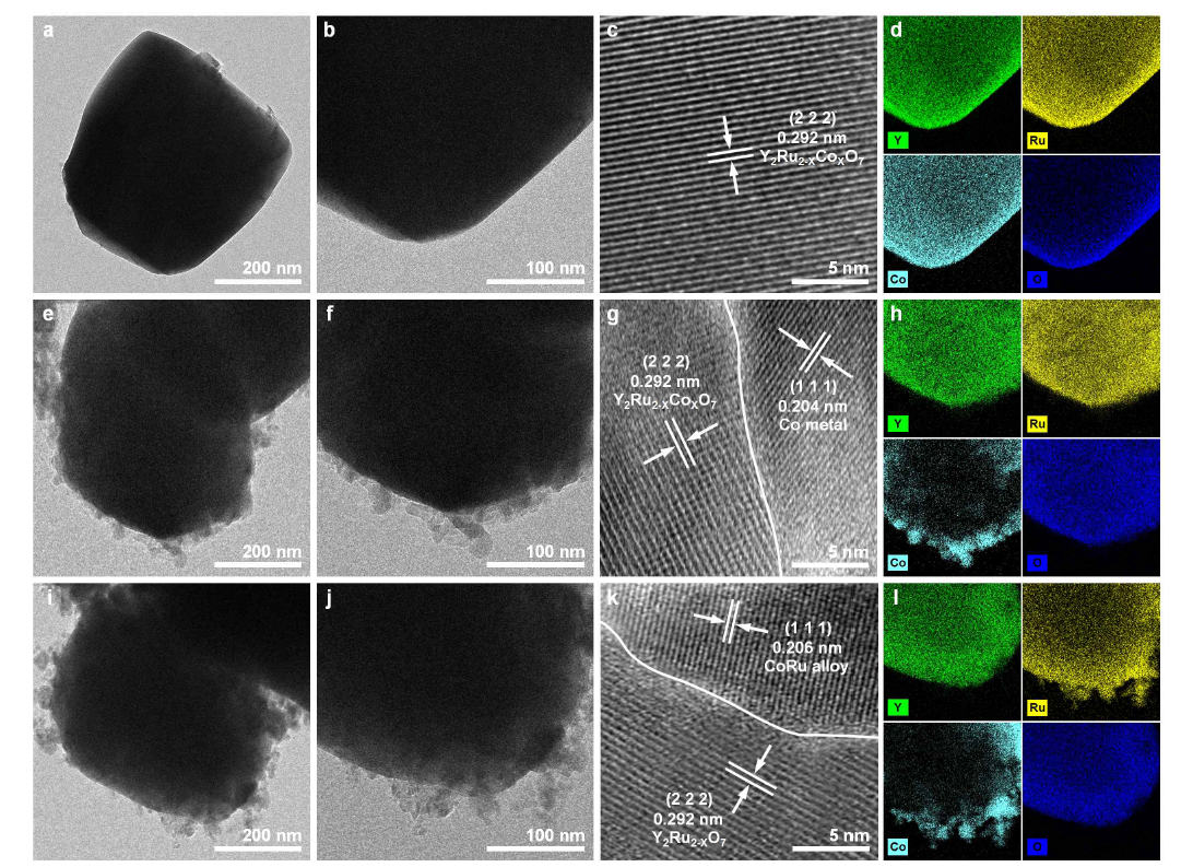 YRC, YRC-560, YRC-610 촉매의 HR-TEM 및 STEM-EDX mapping images