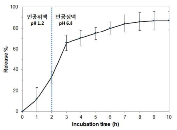 소화 시스템 내 키토산-피틴산 캡슐의 수용성 펩타이드 방출 패턴