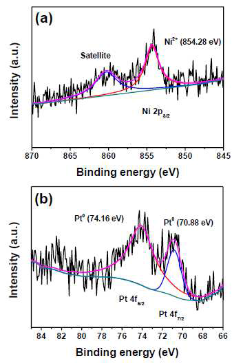 XPS를 통한 Pt0, Ni2 산화수 확인