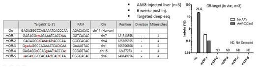 APOC3-Cj의 in vivo off-target 결과