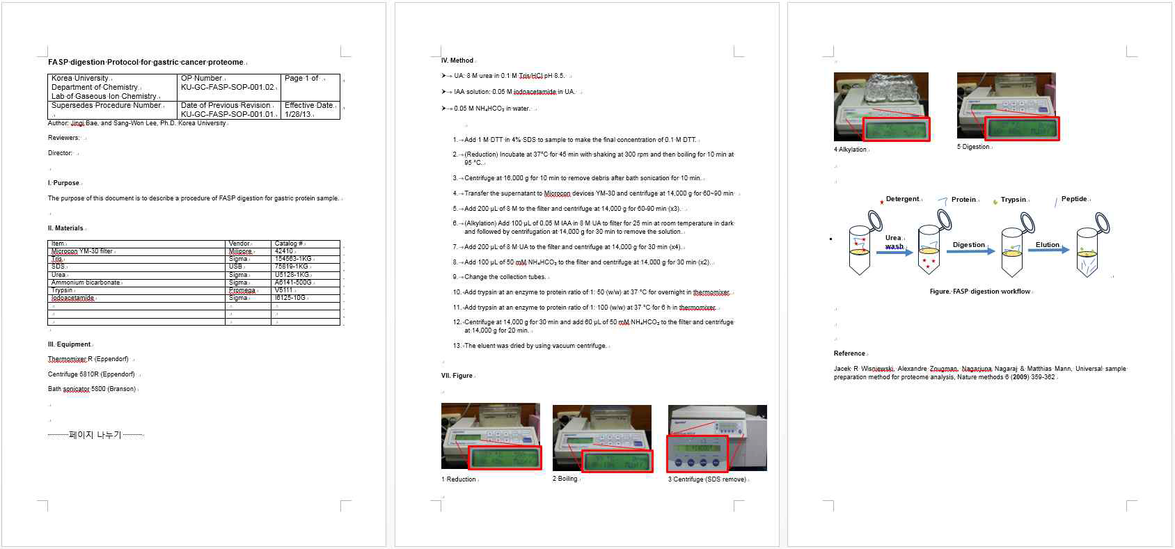 modified FASP 단백질 소화기법 SOP