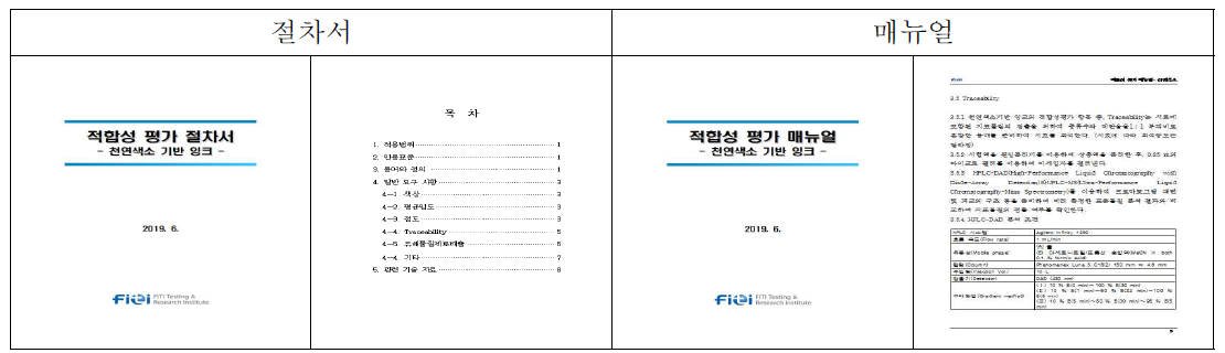 천연색소기반 잉크의 적합성 평가(안)