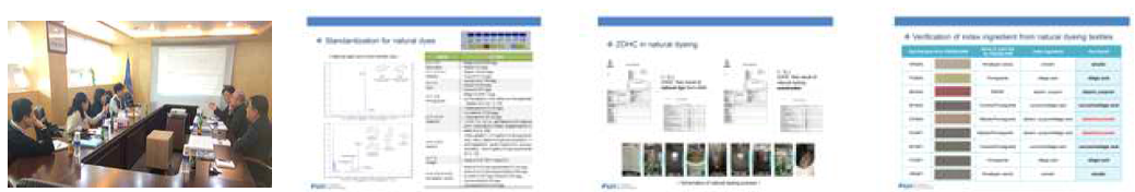H&M과의 천연염색 제품의 검증 및 추적성 연구결과에 대한 회의