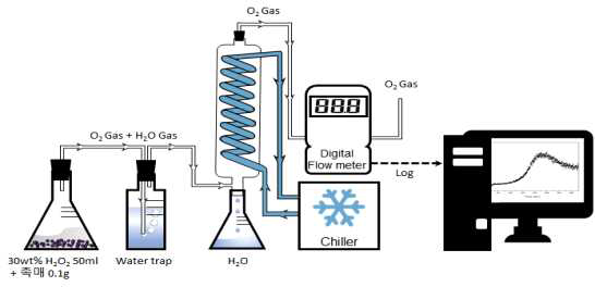 본 연구에서 사용한 과산화수소 분해 성능 시험장치의 개요도
