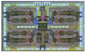 최종 제작된 선형 전력증폭기 기반의 4CH 빔포머의 칩사진