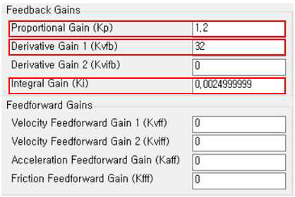 조동 스테이지의 PID-gain 설정