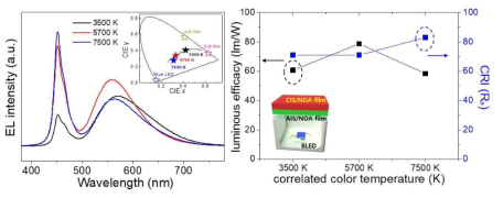 AIS, CIS 양자점의 QD/NOA 필름을 이용한 백색 LED 광학특성