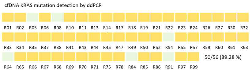 cfDNA를 이용한 KRAS 유전자 mutation 검출 비율