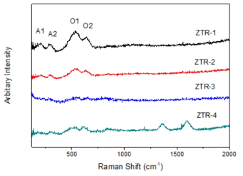 ZTR-1~ 4 시편의 Raman 분석 결과