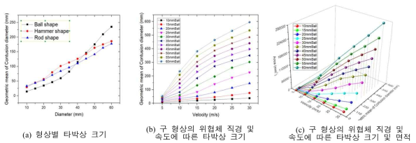 위협조건에 따른 타박상 형상 데이터베이스