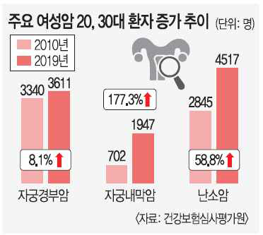 자궁내막암 20, 30대 환자 증가 추이 양상