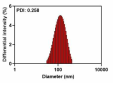 Observed particle size with size analyzer
