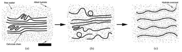 Schematic representation of mechanism of extraction of microfibrillar cellulose from waste paper