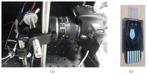 Apparatus used for (a) Fluorescence Detection and (b) black PCB-based chip used in the experiment