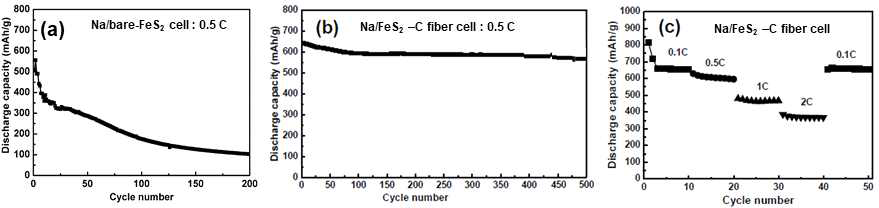 FeS2-C fiber 파우치 셀의 전기화학적 특성