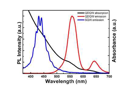 실험에 사용된 LED와 CQD의 PL 특성평가