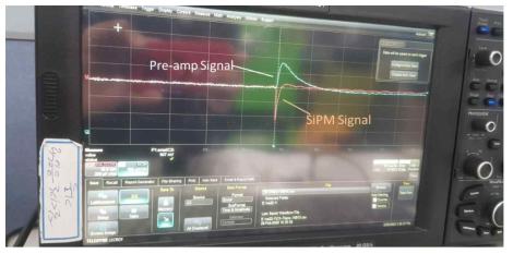 SiPM-ASIC 프리앰프의 출력 신호 예시
