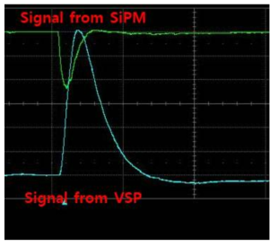 SiPM 원 신호와 VSP 처리된 신호