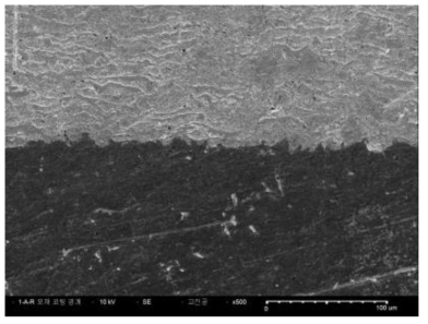 1-A-L 모재 코팅 경계 SEM x500
