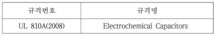 EDLC의 UL 규격