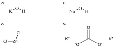 화학적 활성화제 후보군: A: KOH, B: NaOH, C: ZnCl2, D: K2CO3