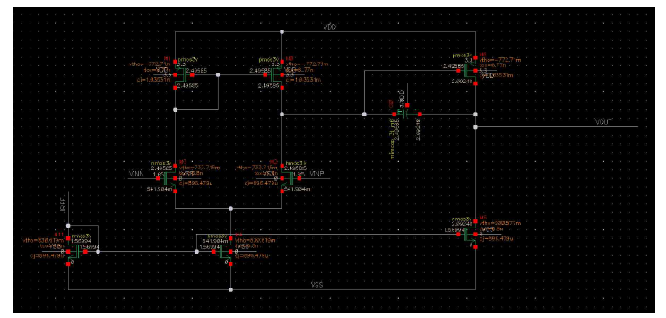 Regulated Cascode Transimpedance Amplifier 회로도